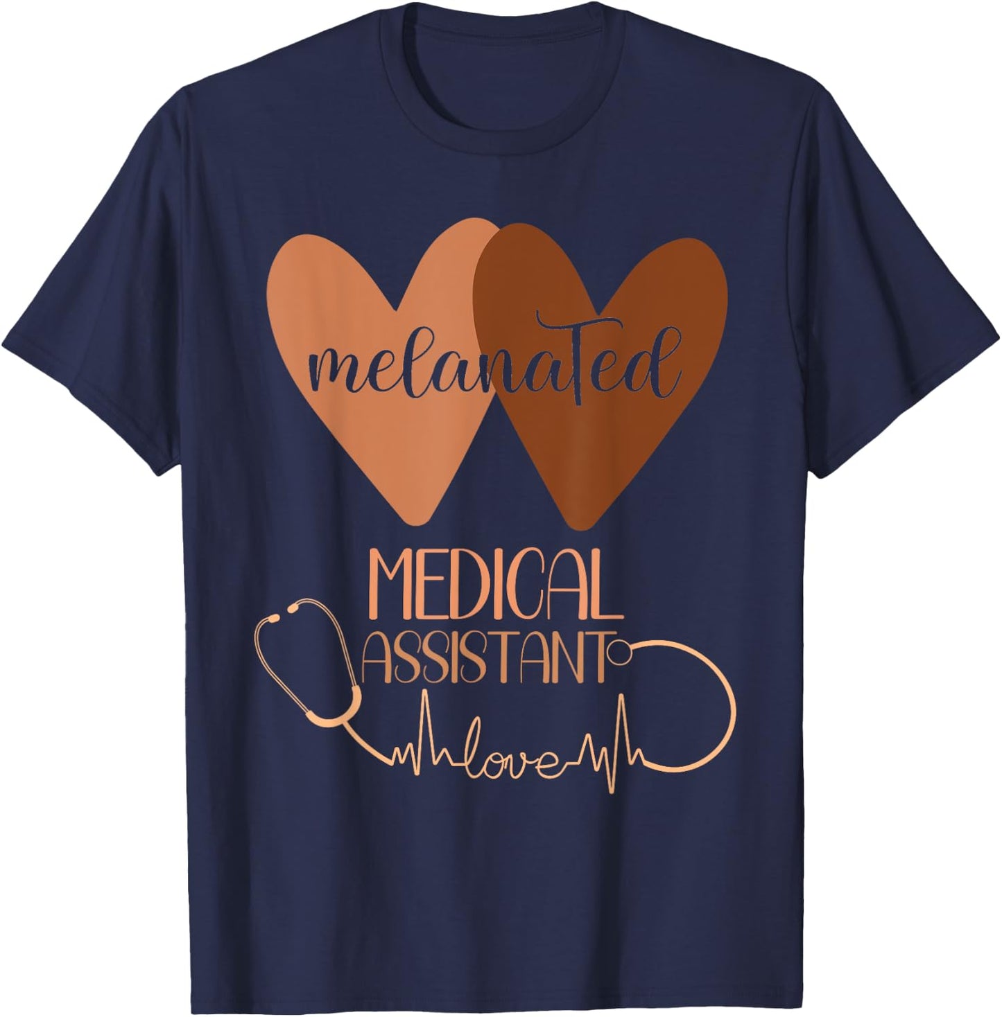 Medical Assistant Black History Month Women Afro American T-Shirt - T-Shirt | Navy