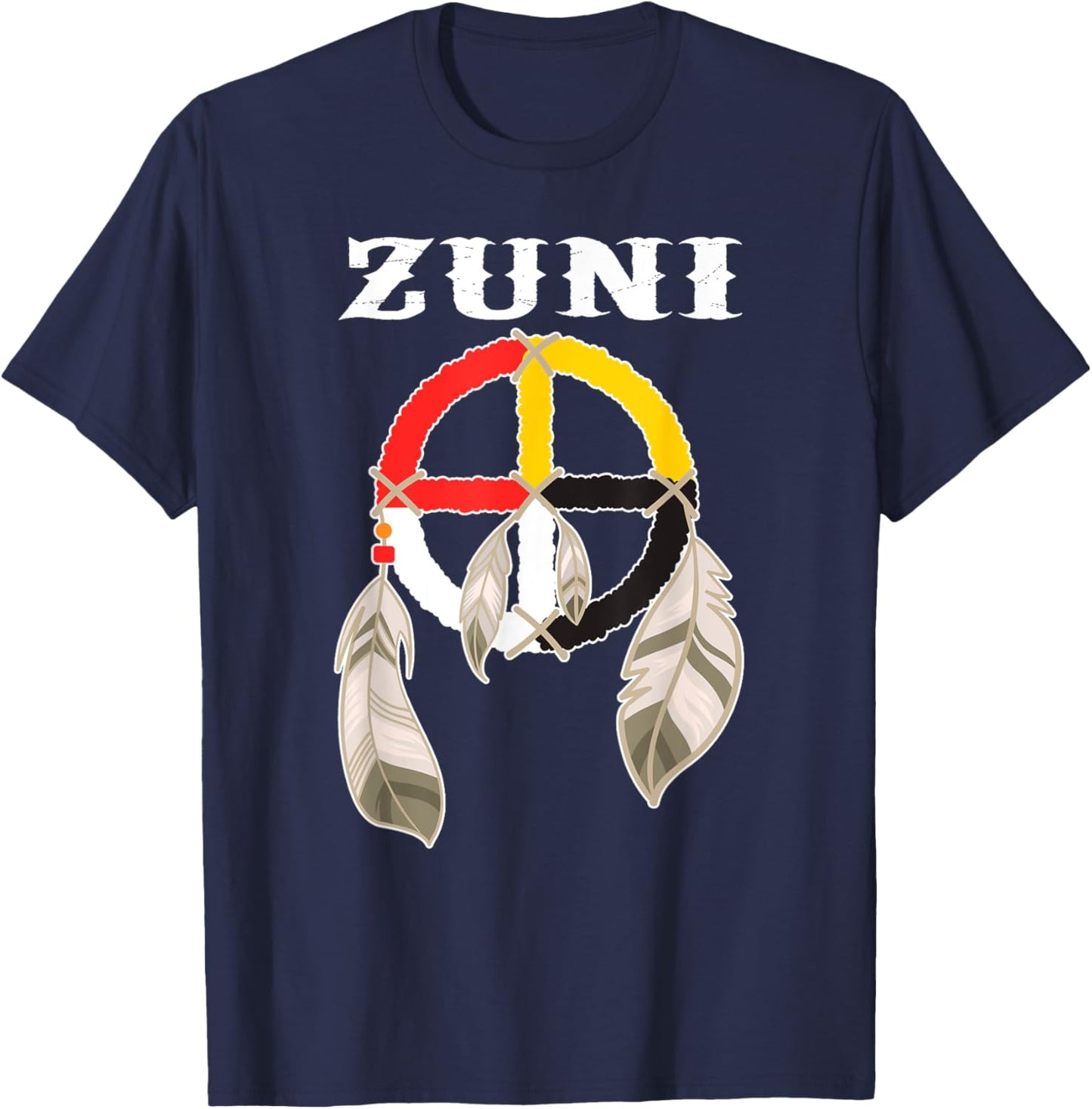 Zuni Tribe Nation Pueblo Native Indian Medicine Wheel T-Shirt - T-Shirt | Navy