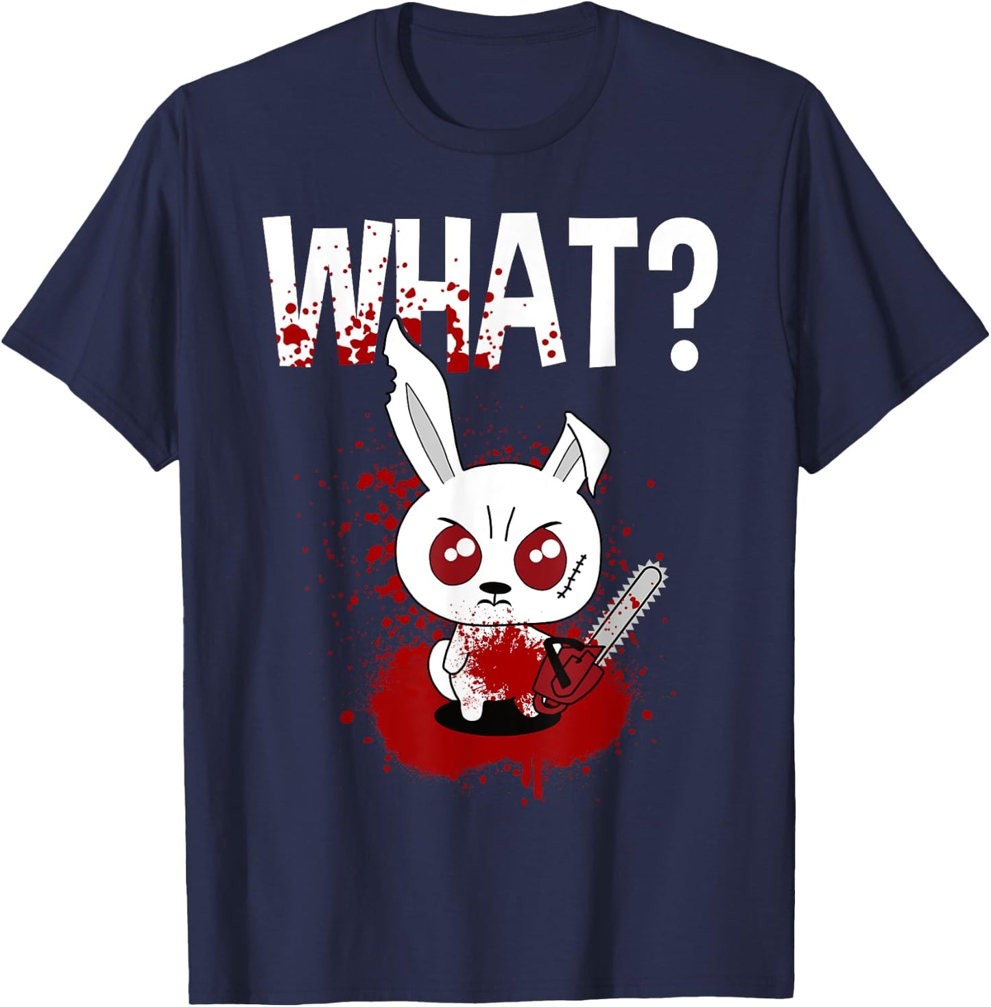 Funny - What? Bunny - Angry Rabbit T-Shirt - T-Shirt | Navy