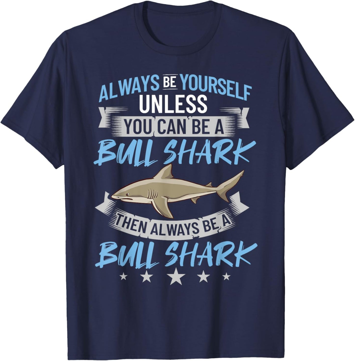 Bull Shark Teeth Animal Funny Ocean T-Shirt - T-Shirt | Navy