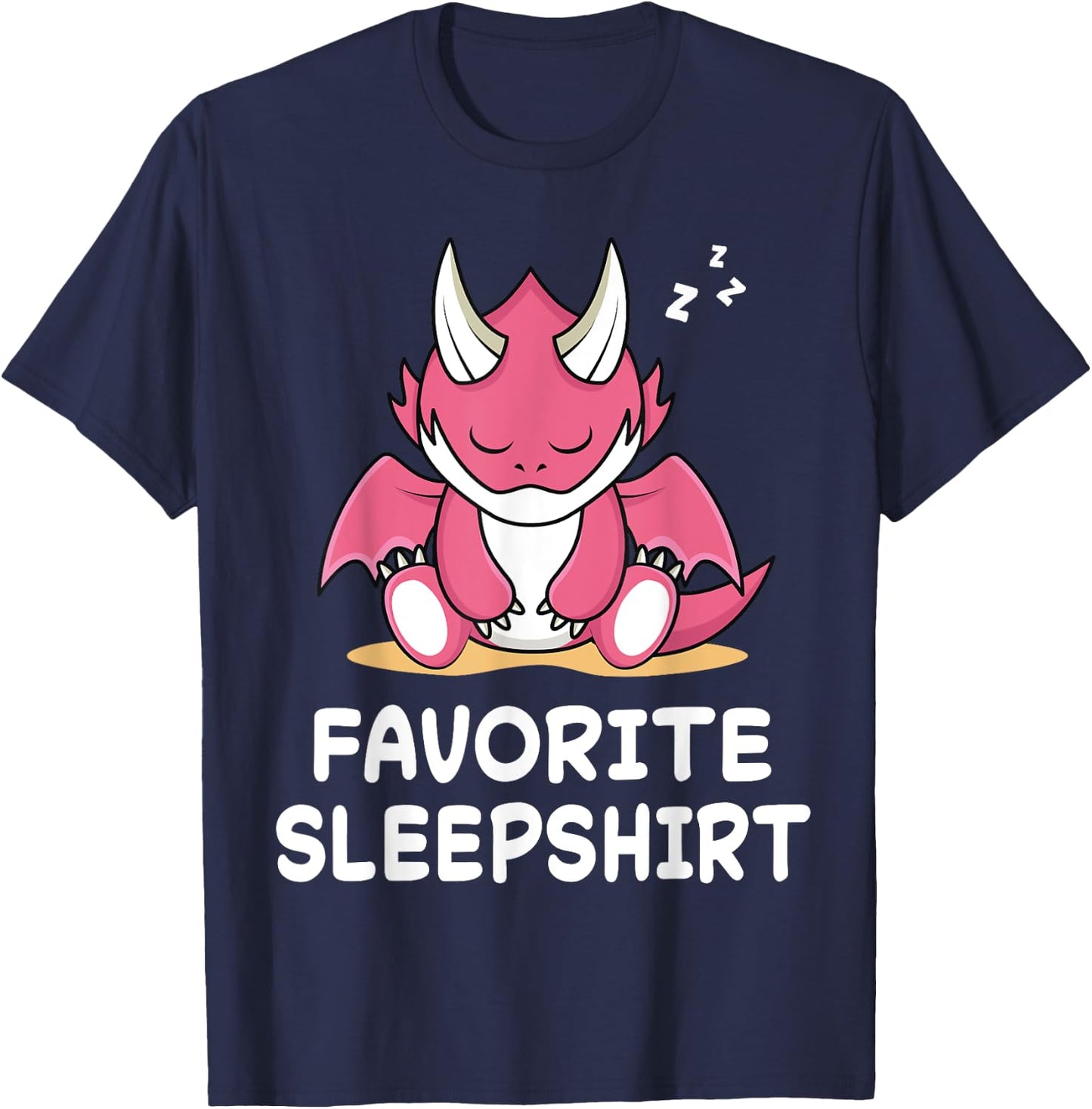 Dragon Dragons Nap Sleeping Sleep Pajama Pajamas Nightgown T-Shirt - T-Shirt | Navy