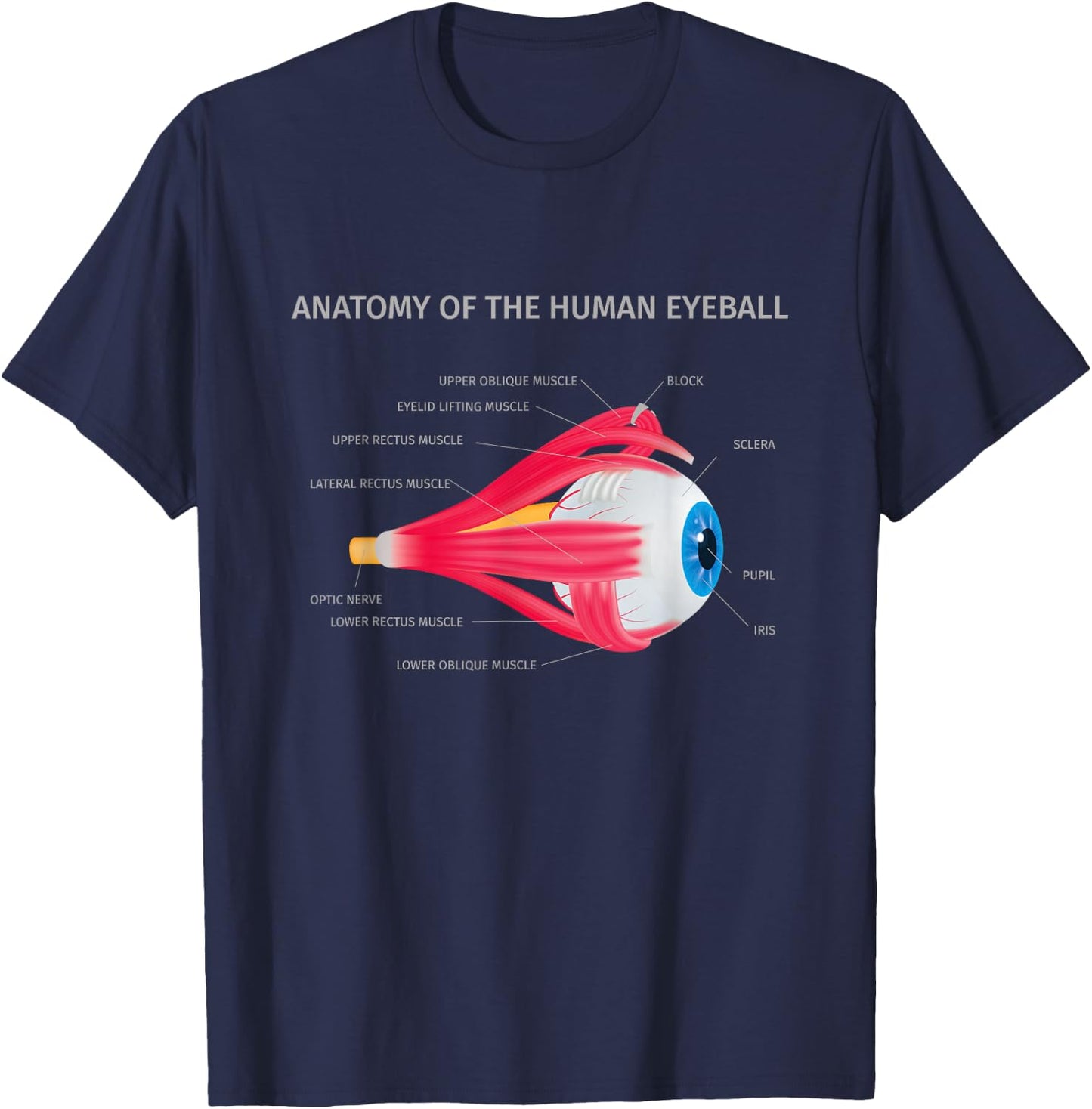 Anatomy of Human Eyeball for Medic T-Shirt - T-Shirt | Navy