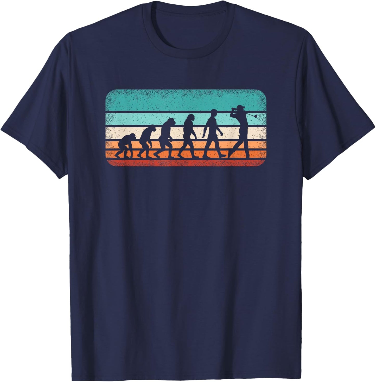 Funny Golf Evolution Retro Golf Lover Vintage Men Boys T-Shirt - T-Shirt | Navy
