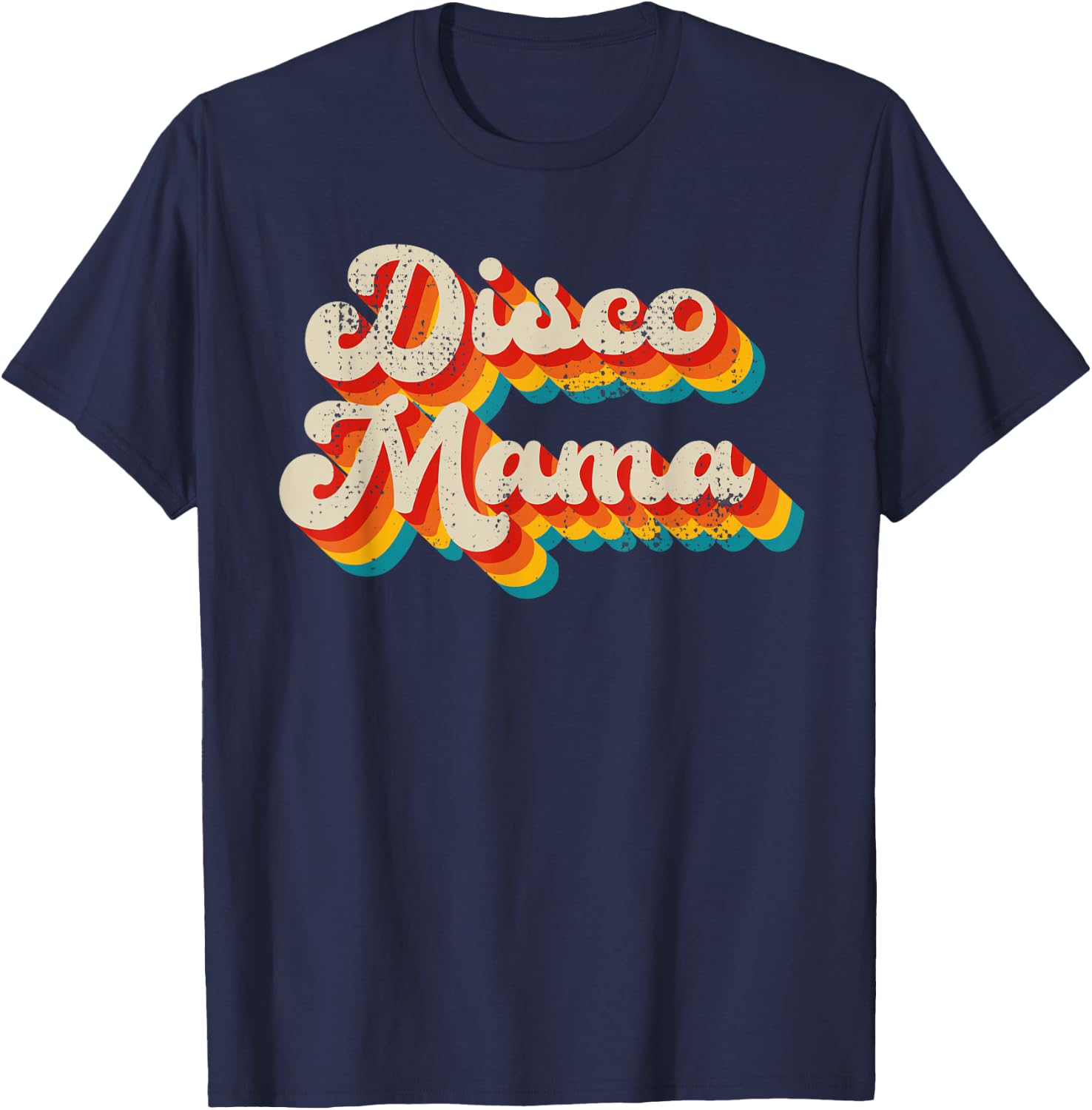 Disco Costume 70s Vintage Men Women Retro Disco Mama T-Shirt - T-Shirt | Navy
