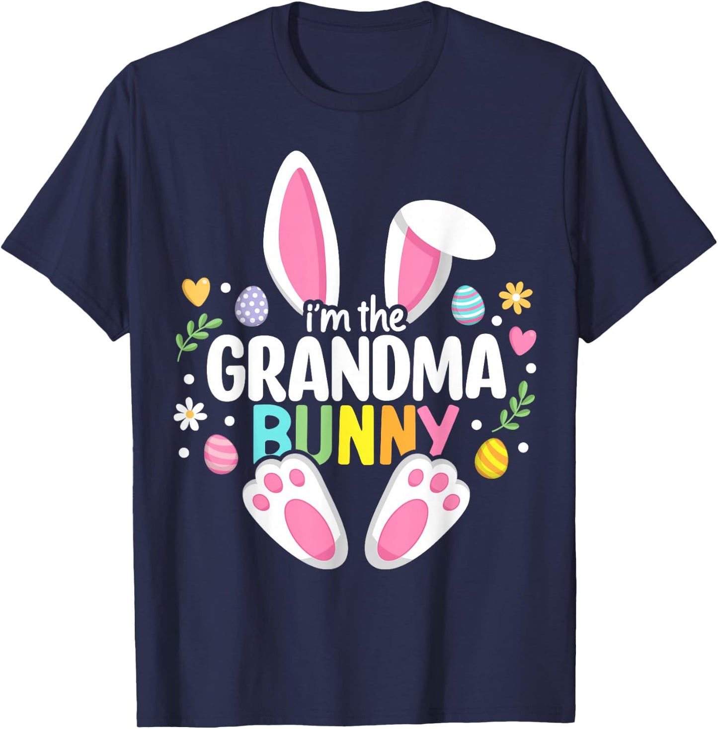 Easter Grandma Bunny Nana Happy Easter Day Family Matching T-Shirt - T-Shirt | Navy