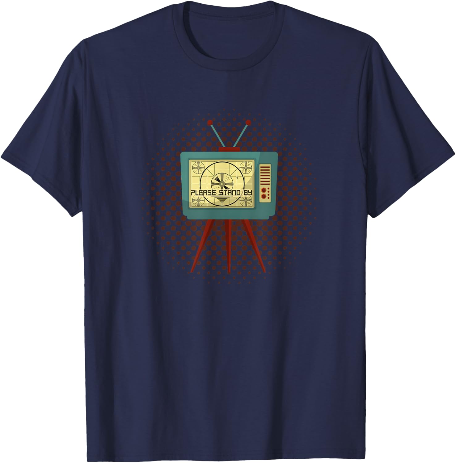 Please Stand By 50s 60s Television Retro Vintage Funny TV T-Shirt - T-Shirt | Navy