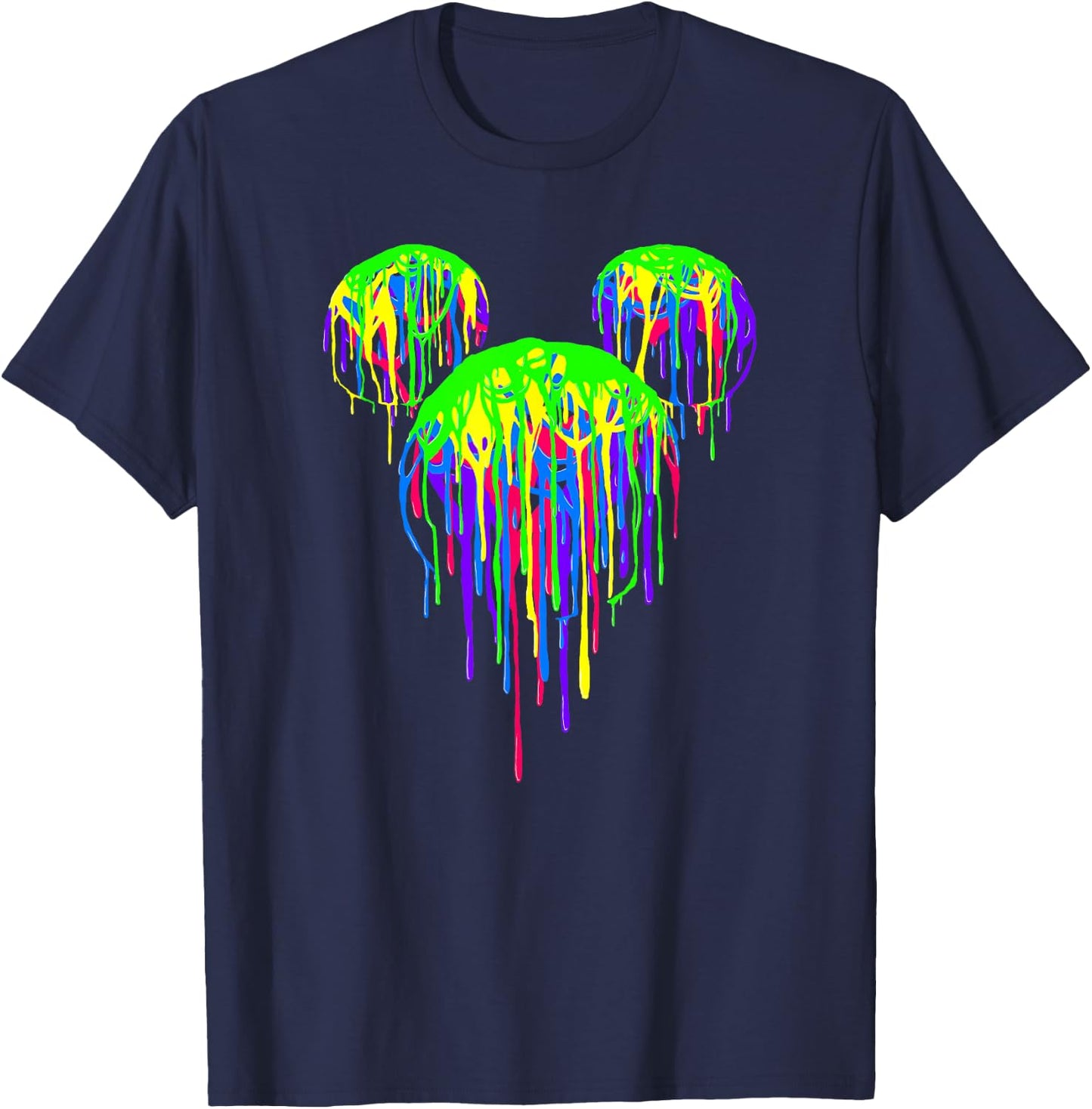 Disney Mickey and Friends Dripping Paint Mickey Silhouette T-Shirt - T-Shirt | Navy