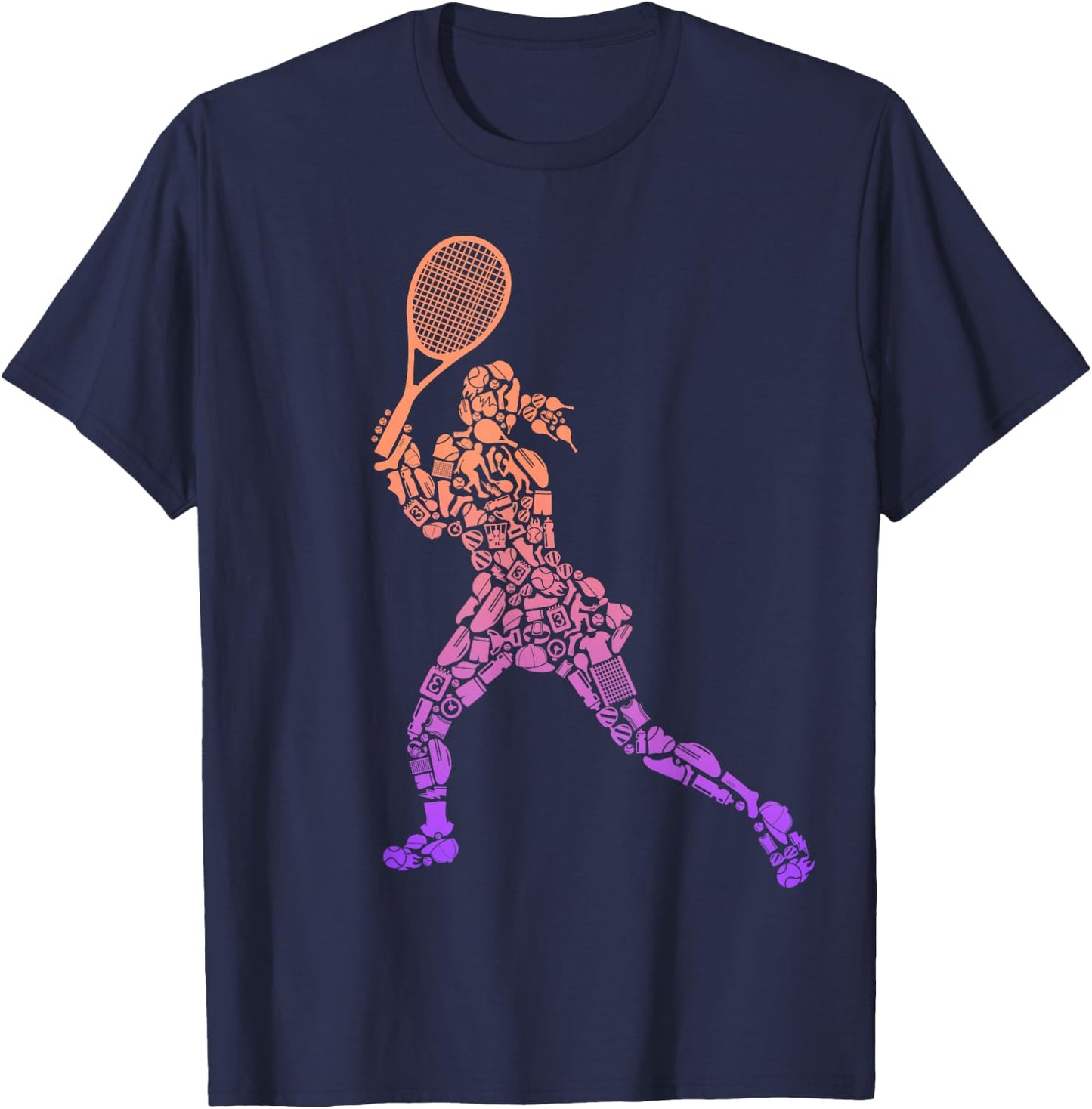 Tennis Player Rackets Women Kids Girls Tennis T-Shirt - T-Shirt | Navy