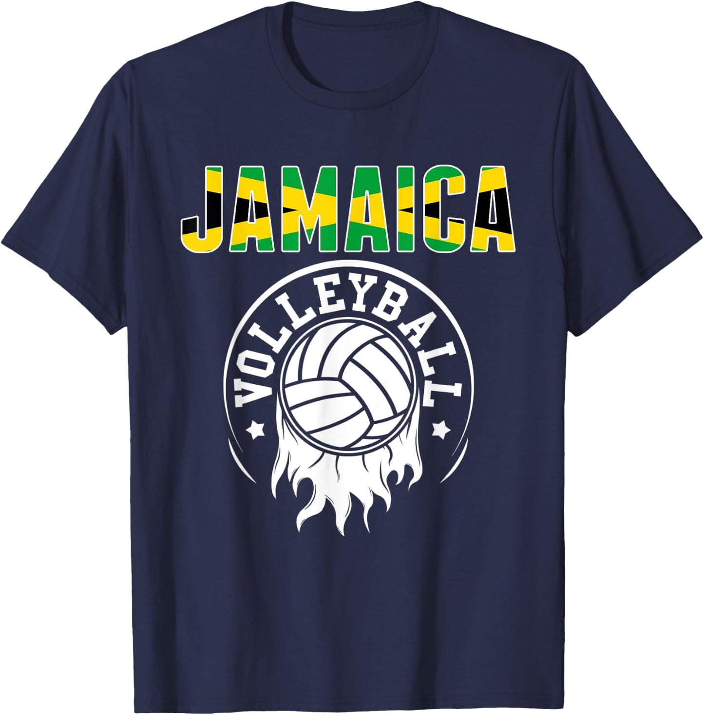 Proud Jamaica Volleyball Fans Jersey - Jamaican Flag Sports T-Shirt - T-Shirt | Navy