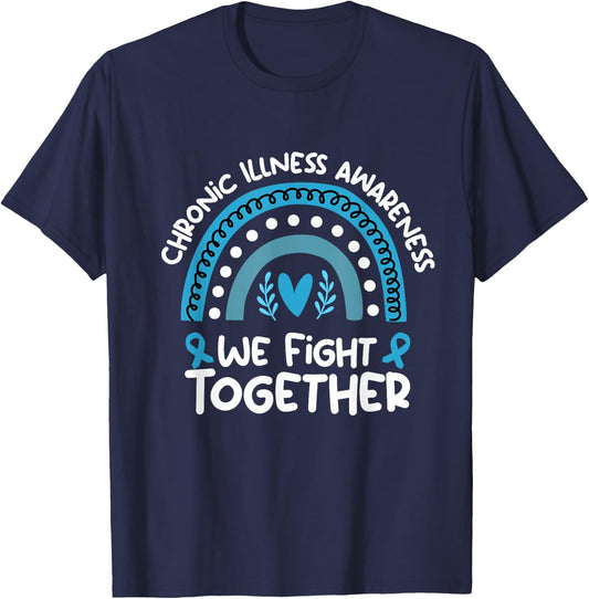 We Fight Together Chronic Illness Awareness Chronic Illness T-Shirt - T-Shirt | Navy