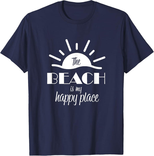 The Beach is My Happy Place T-Shirt - T-Shirt | Navy