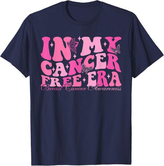 In My Cancer Free Era Breast Cancer Awareness T-Shirt - T-Shirt | Navy