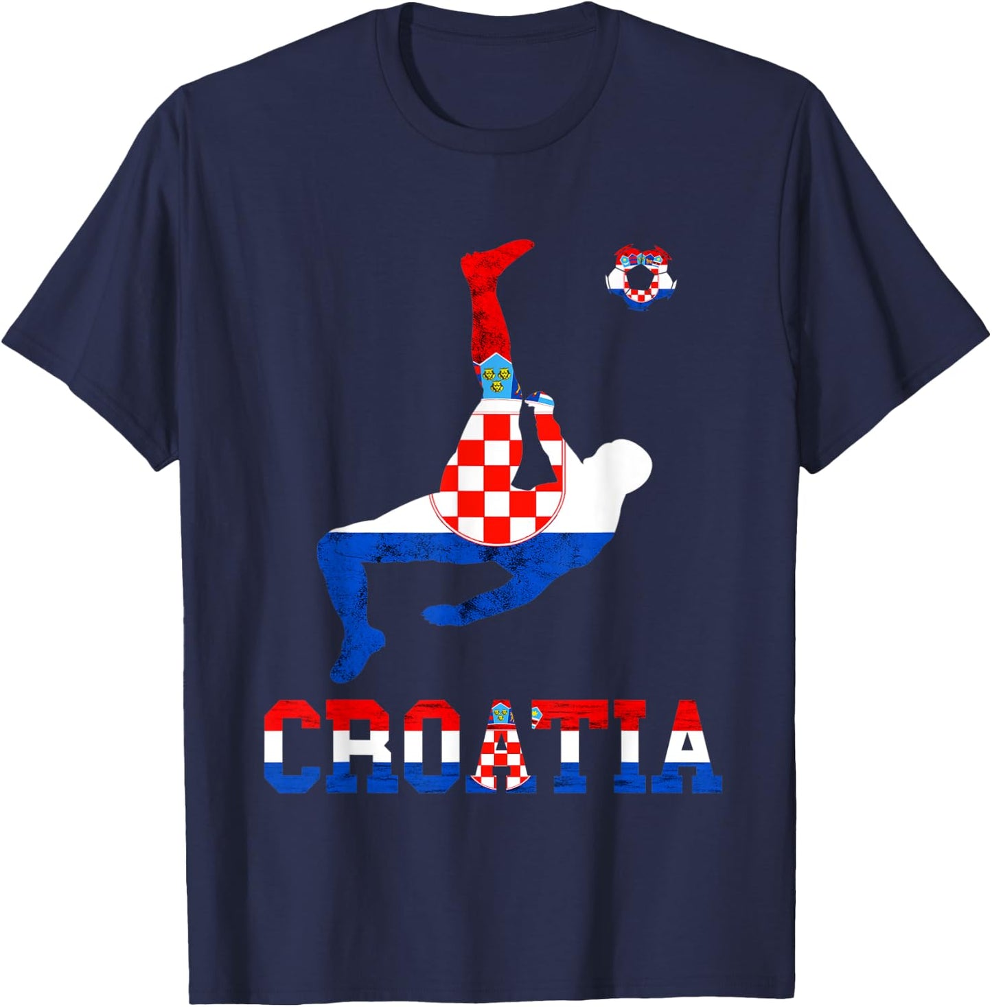 Croatian Pride Hrvatska Soccer Team Croatian Soccer Croatia T-Shirt - T-Shirt | Navy