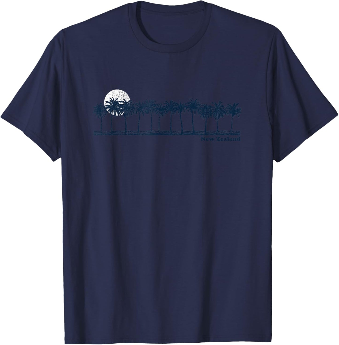 New Zealand Vintage 70s Retro Throwback Design T-Shirt - T-Shirt | Navy
