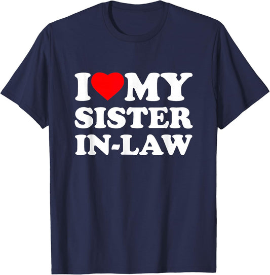 I Love My Sister-In-Law Heart T-Shirt - T-Shirt | Navy