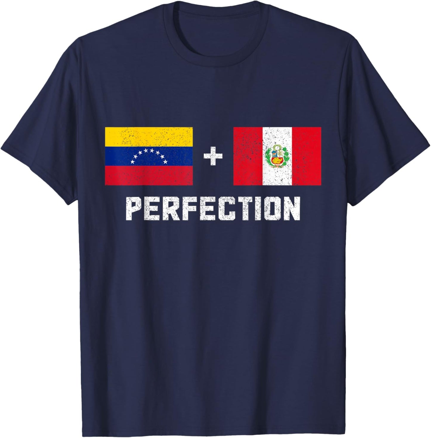 Venezuela Peru Pride Venezuelan Peruvian Flag T-Shirt - T-Shirt | Navy