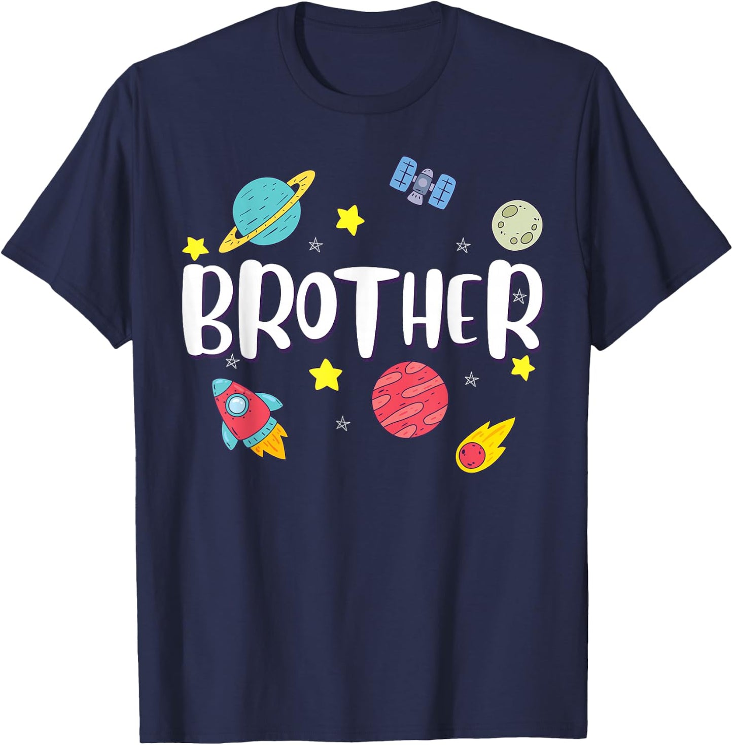 Brother Outer Space Galaxy Birthday T-Shirt - T-Shirt | Navy