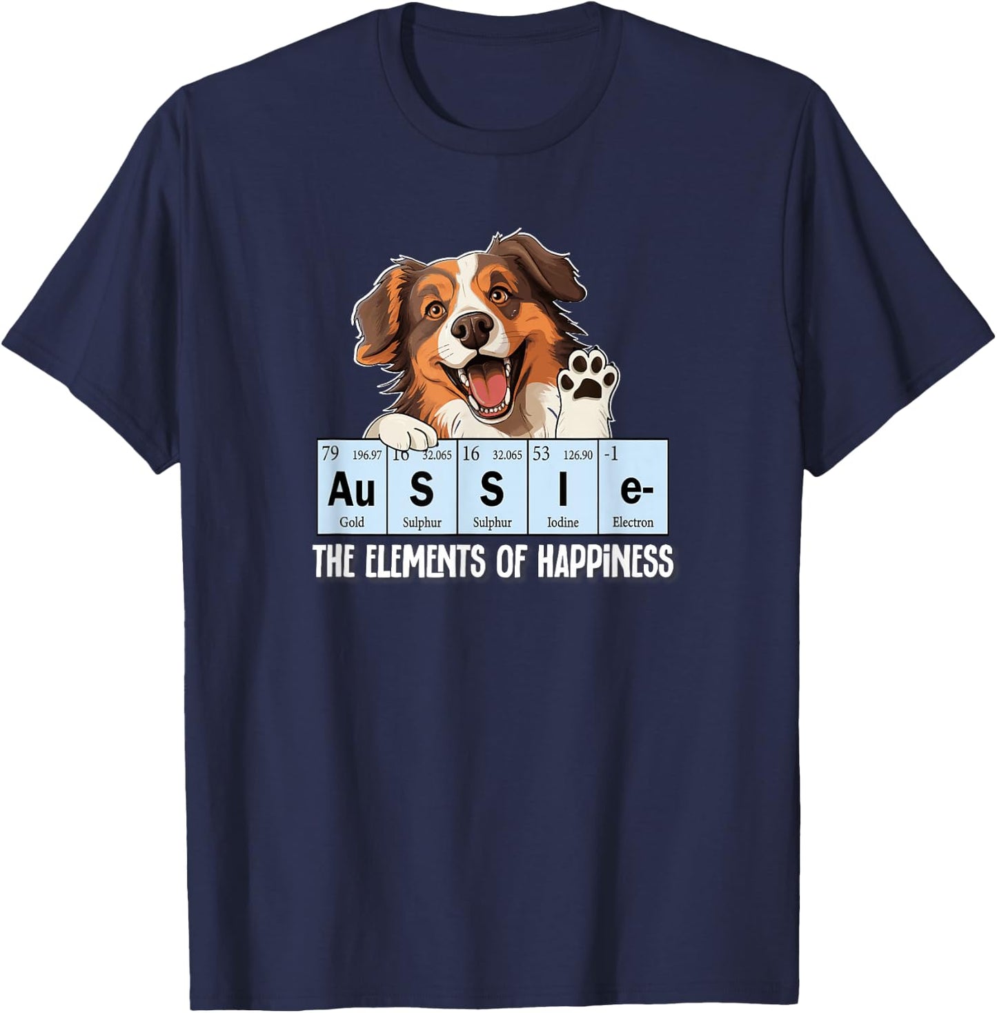Kids Funny Elements Happiness Red Aussie Lover T-Shirt - T-Shirt | Navy