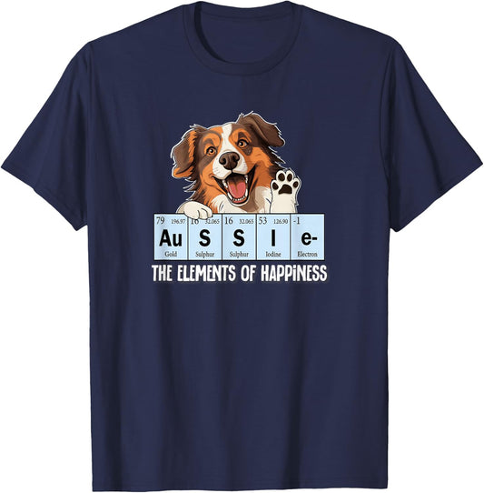 Kids Funny Elements Happiness Red Aussie Lover T-Shirt - T-Shirt | Navy