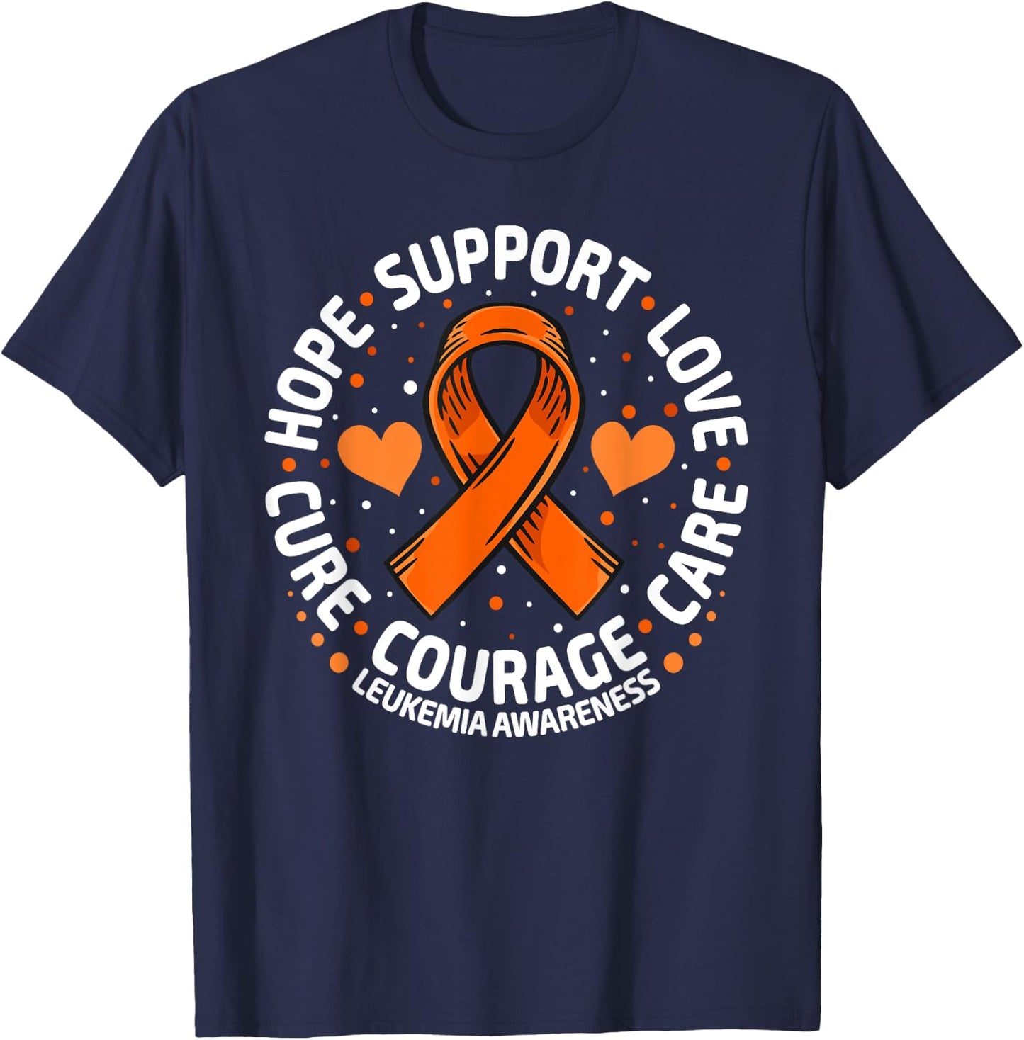 Leukemia Support Blood Cancer Family Leukemia Awareness T-Shirt - T-Shirt | Navy