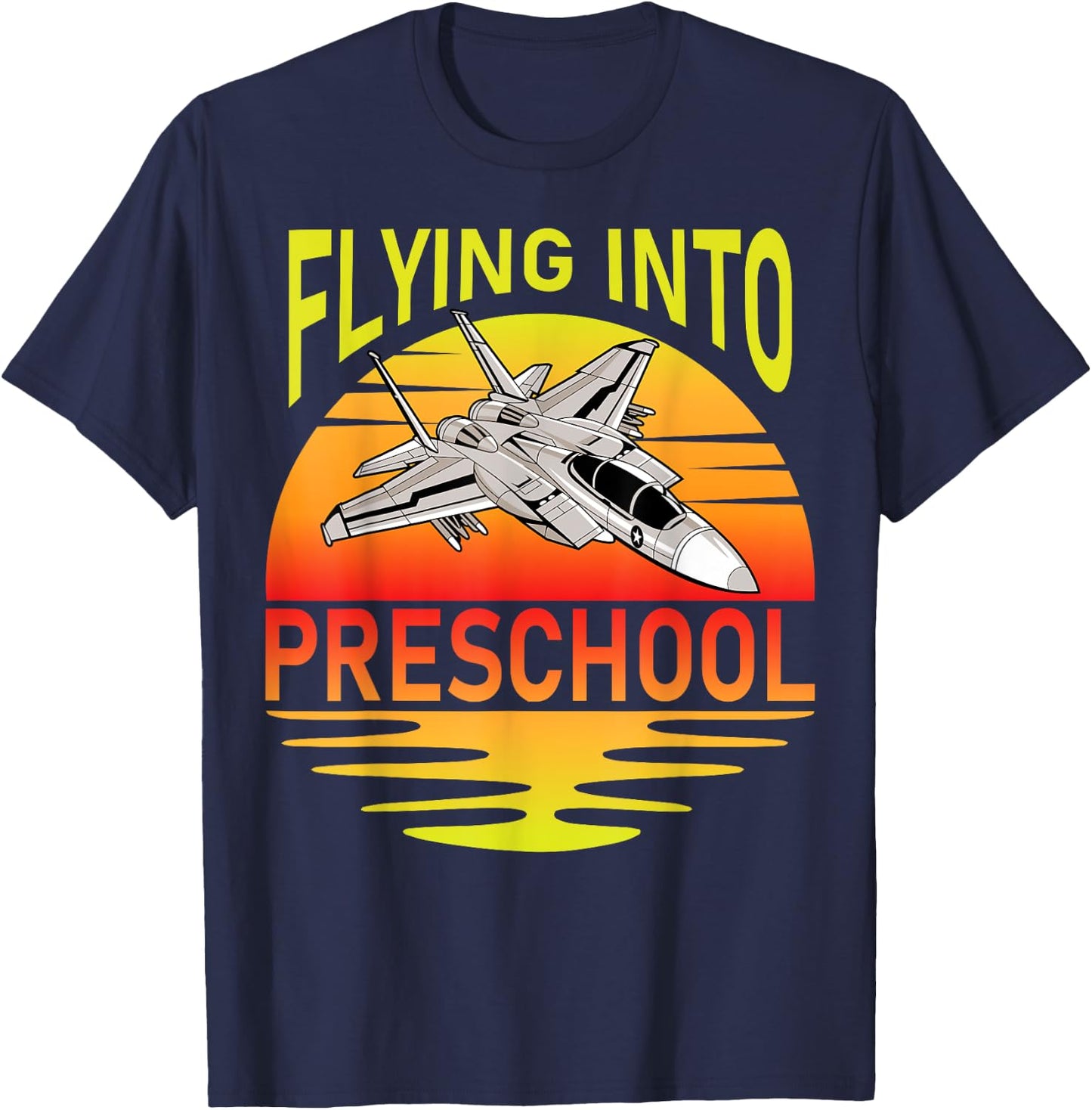 Flying Into Preschool Airplane Teacher Back To School Men Women Kids T-Shirt - T-Shirt | Navy