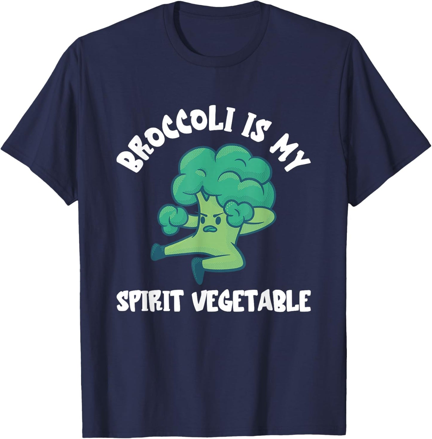 Broccoli Vegetarian Spirit Vegetable Veggie Eating Broccoli T-Shirt - T-Shirt | Navy