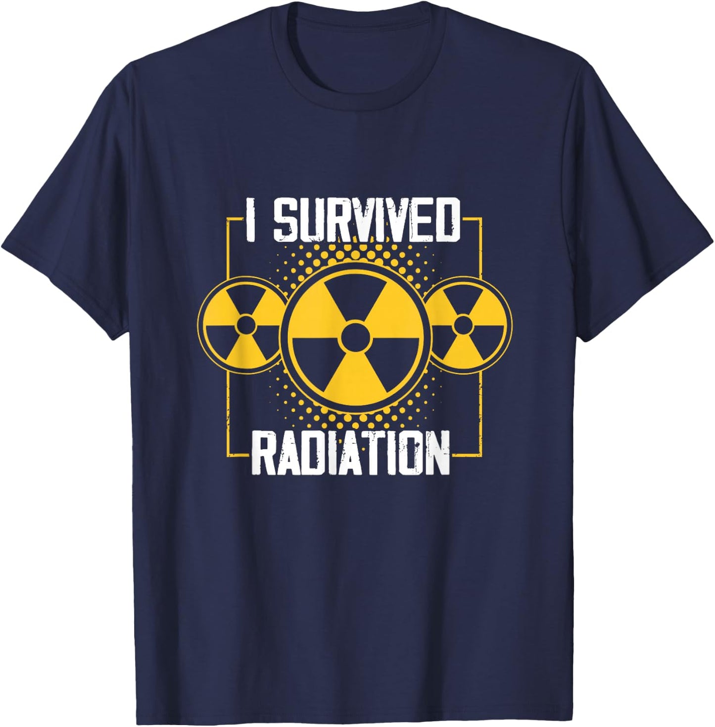 Fight Cancer Awareness Warrior Apparel I Survived Radiation T-Shirt - T-Shirt | Navy