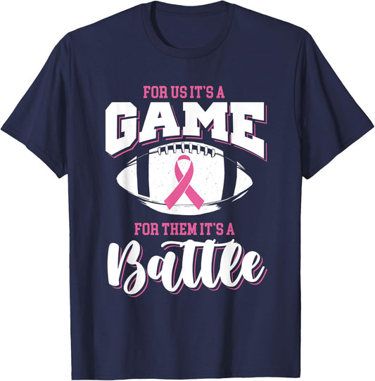 Football It's a battle breast cancer awareness T-Shirt - T-Shirt | Navy