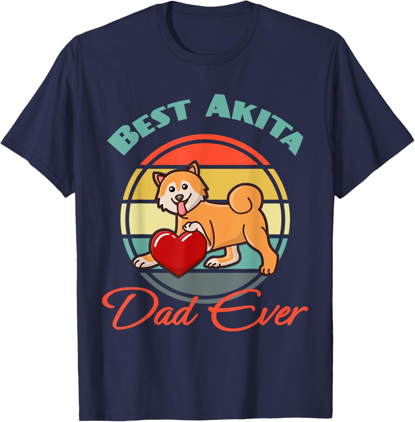 Funny Best Akito Inu Dad Ever Dog Puppy Lover Father's Day Women T-Shirt - T-Shirt | Navy