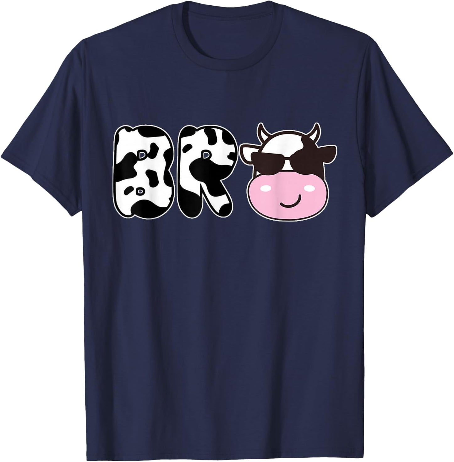 Brother of The Birthday Girl Funny Cow Bro Family Matching T-Shirt - T-Shirt | Navy