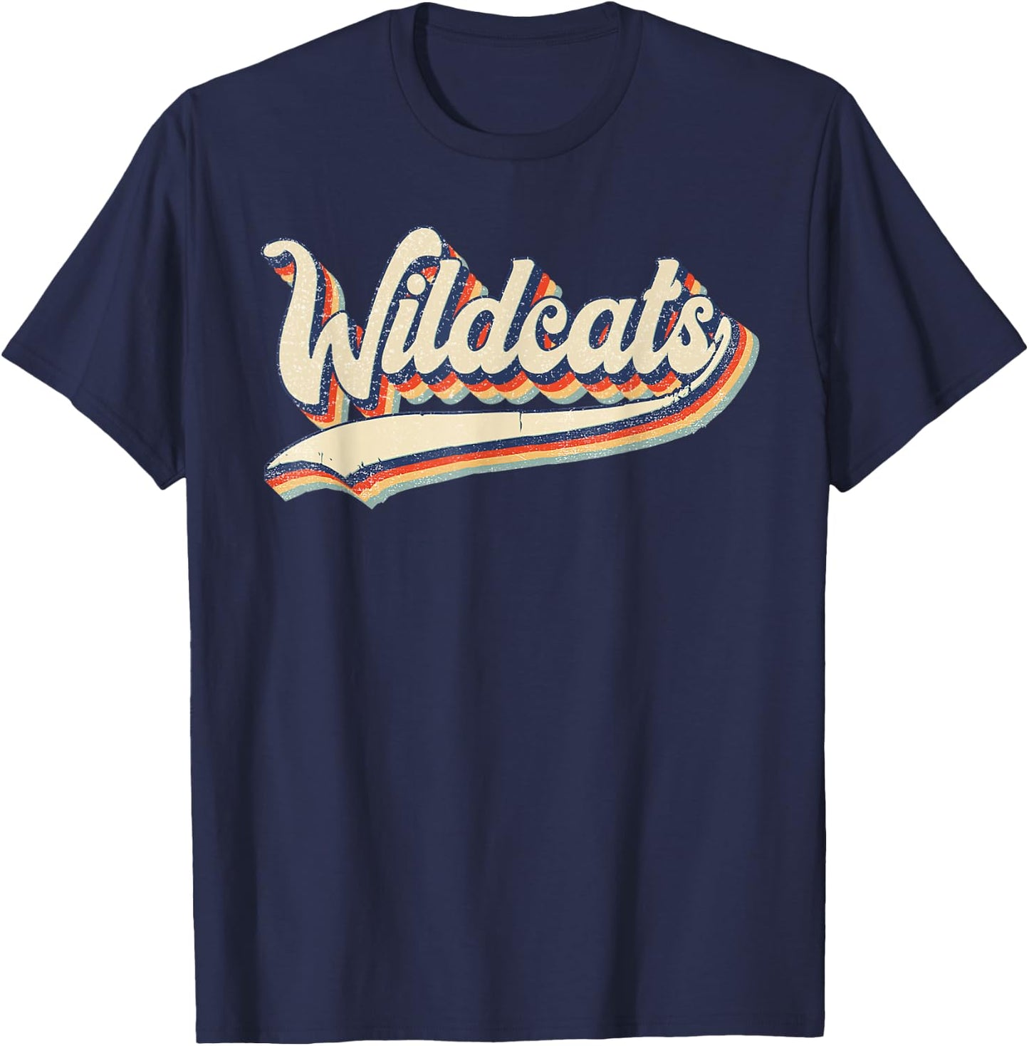 Wildcats School Team Spirit Mascot T-Shirt - T-Shirt | Navy