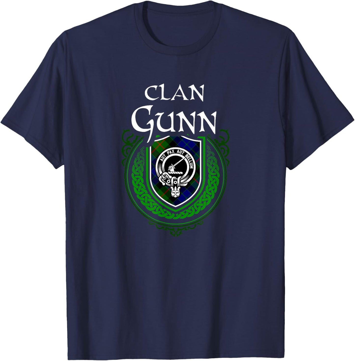 Clan Gunn Surname Scottish Clan Crest Tartan Badge T-Shirt - T-Shirt | Navy