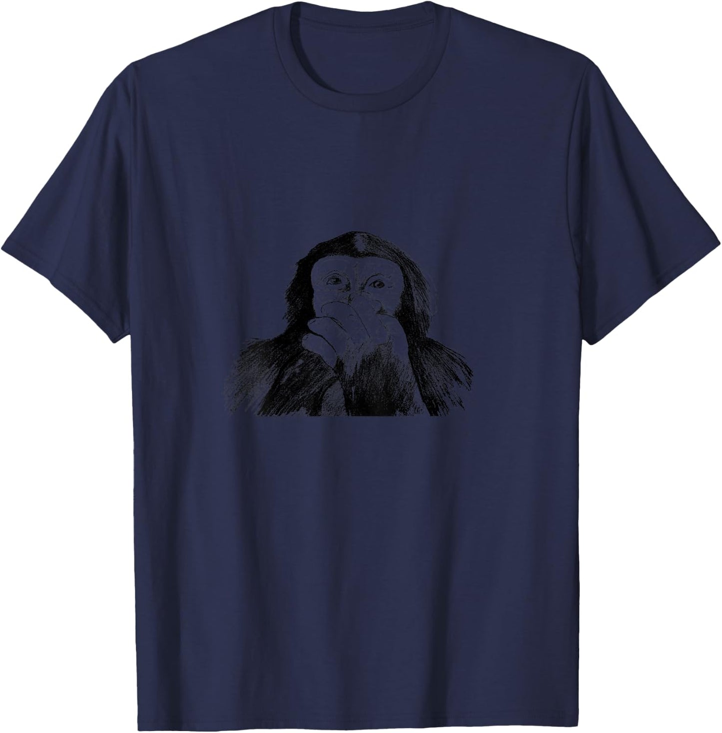 Speak No Evil Monkey T-Shirt - T-Shirt | Navy