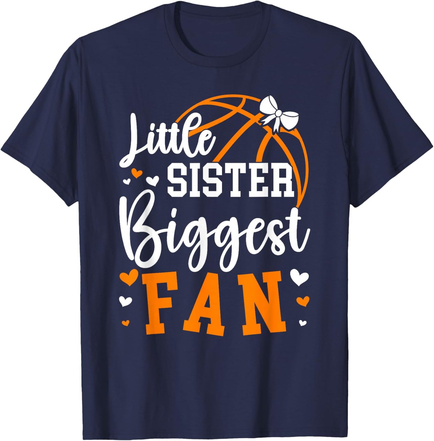 Little Sister Basketball Sister Of A Basketball Player T-Shirt - T-Shirt | Navy