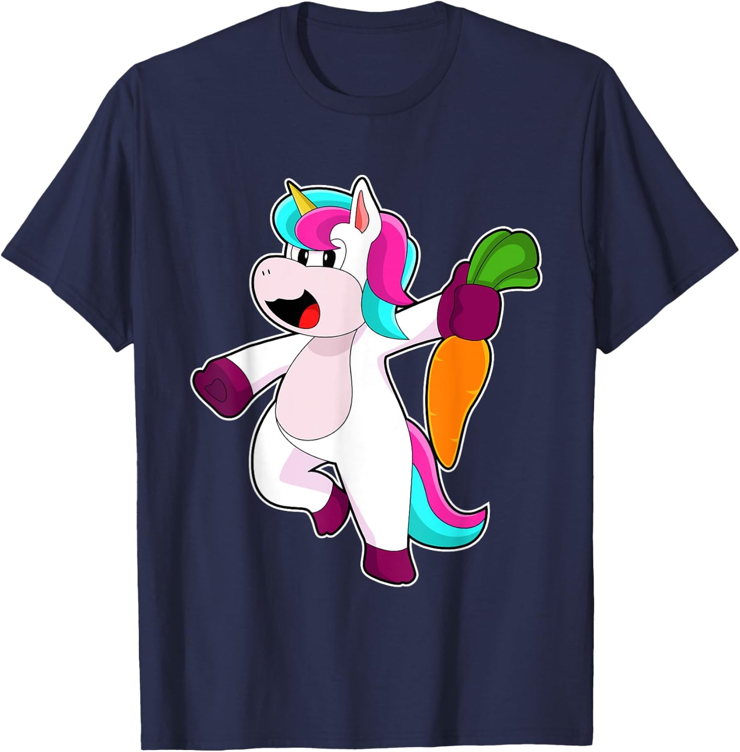 Unicorn Carrot Vegetables T-Shirt - T-Shirt | Navy