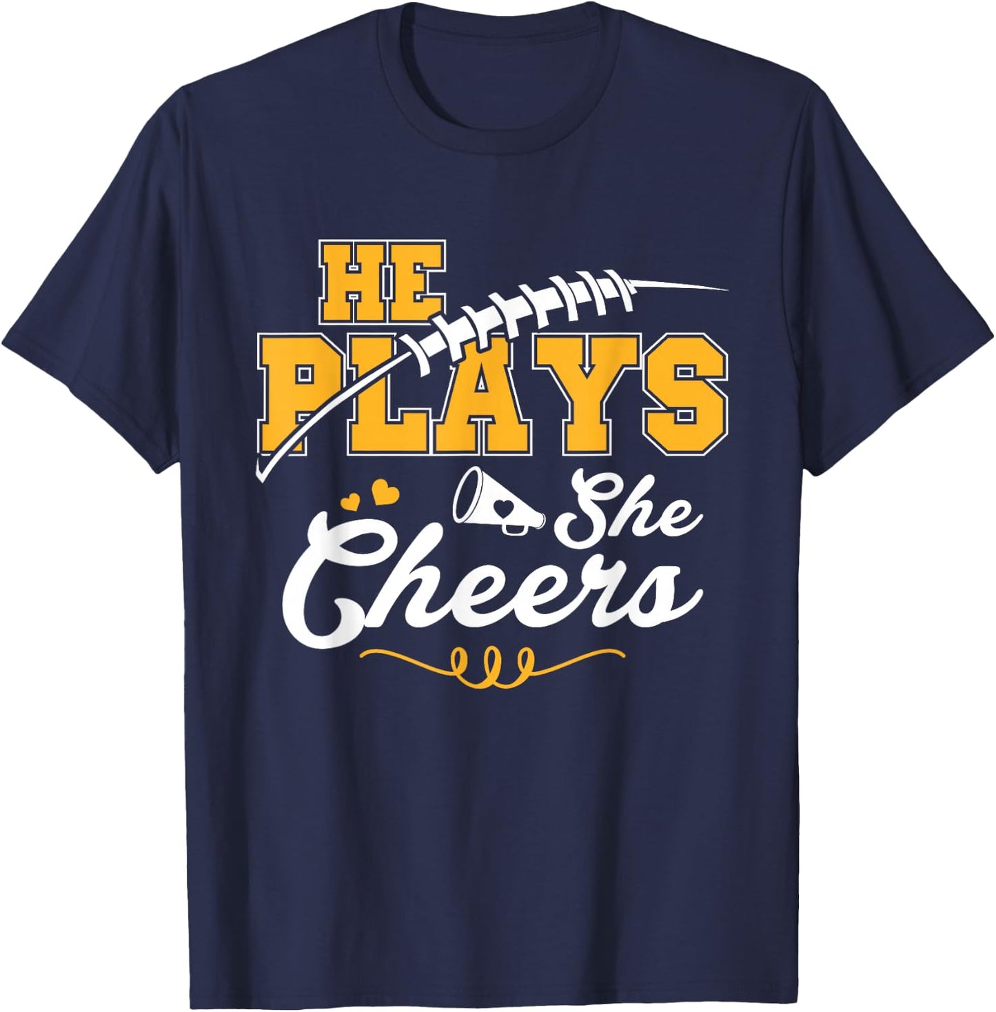 Football and Cheer Mom Cheerleading Mother Football T-Shirt - T-Shirt | Navy