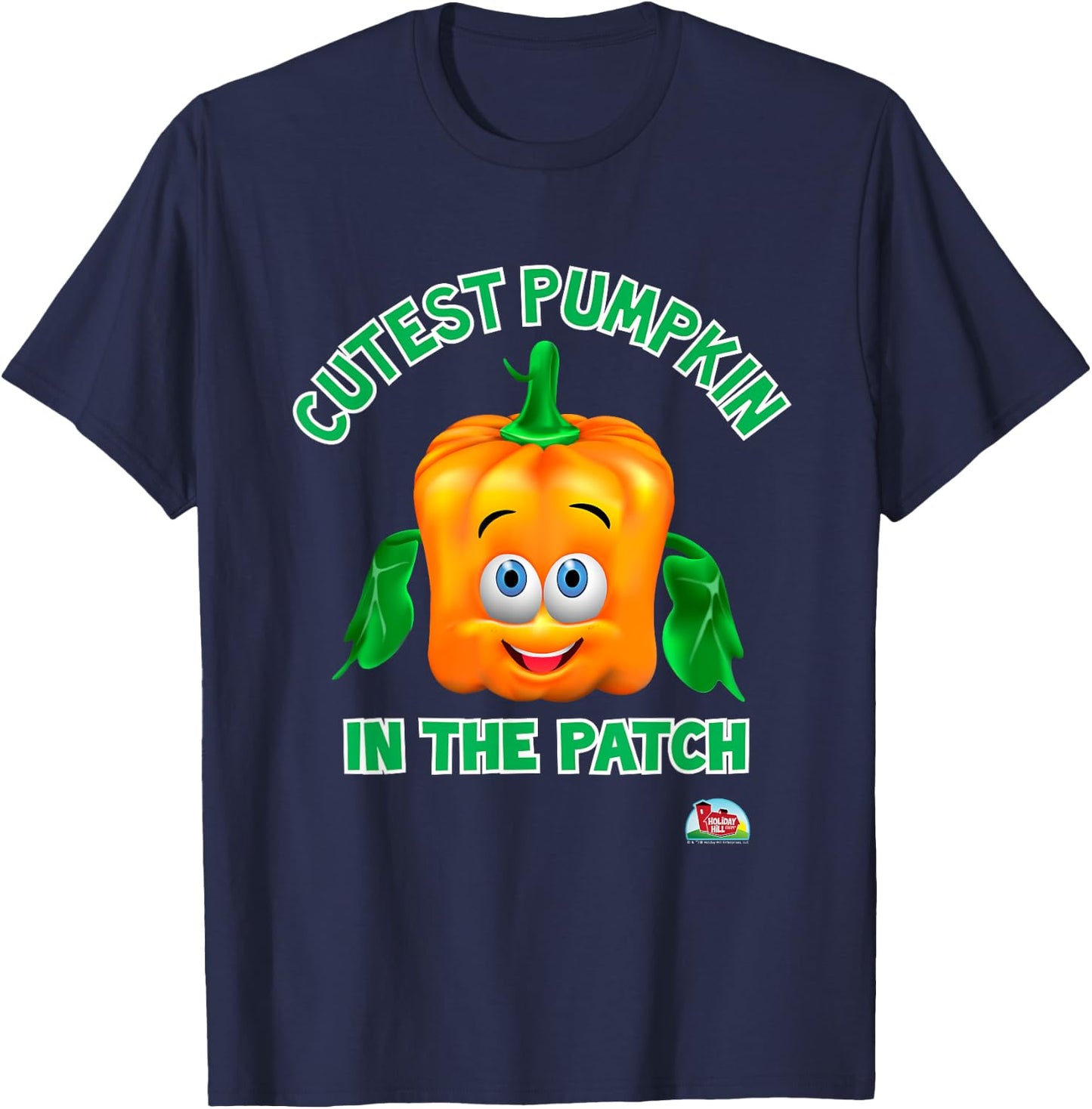 Cutest Pumpkin in the Patch - Spookley the Square Pumpkin T-Shirt - T-Shirt | Navy