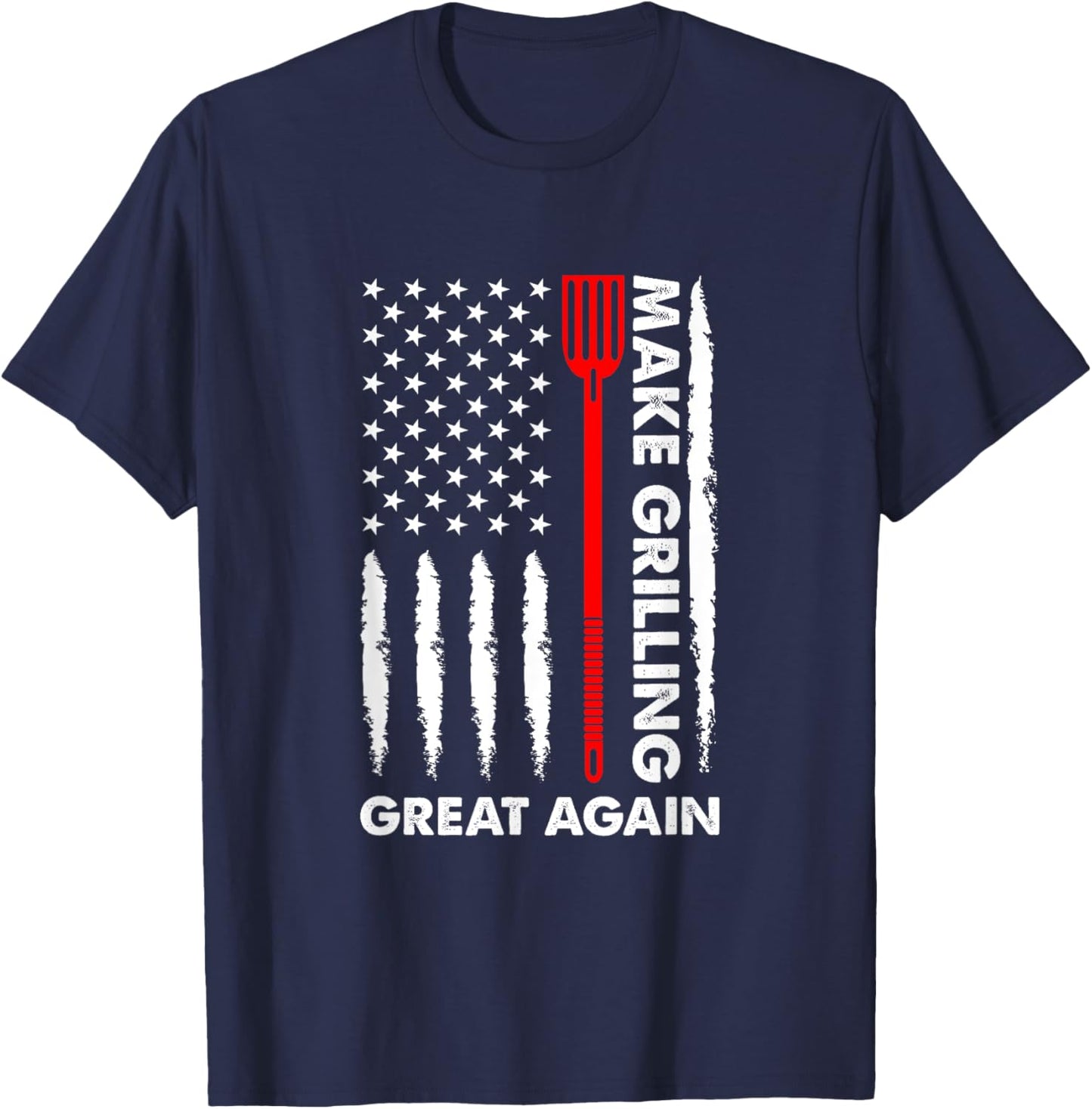 Make barbecuing great 4th July fun BBQ Pitmaster Women Men T-Shirt - T-Shirt | Navy