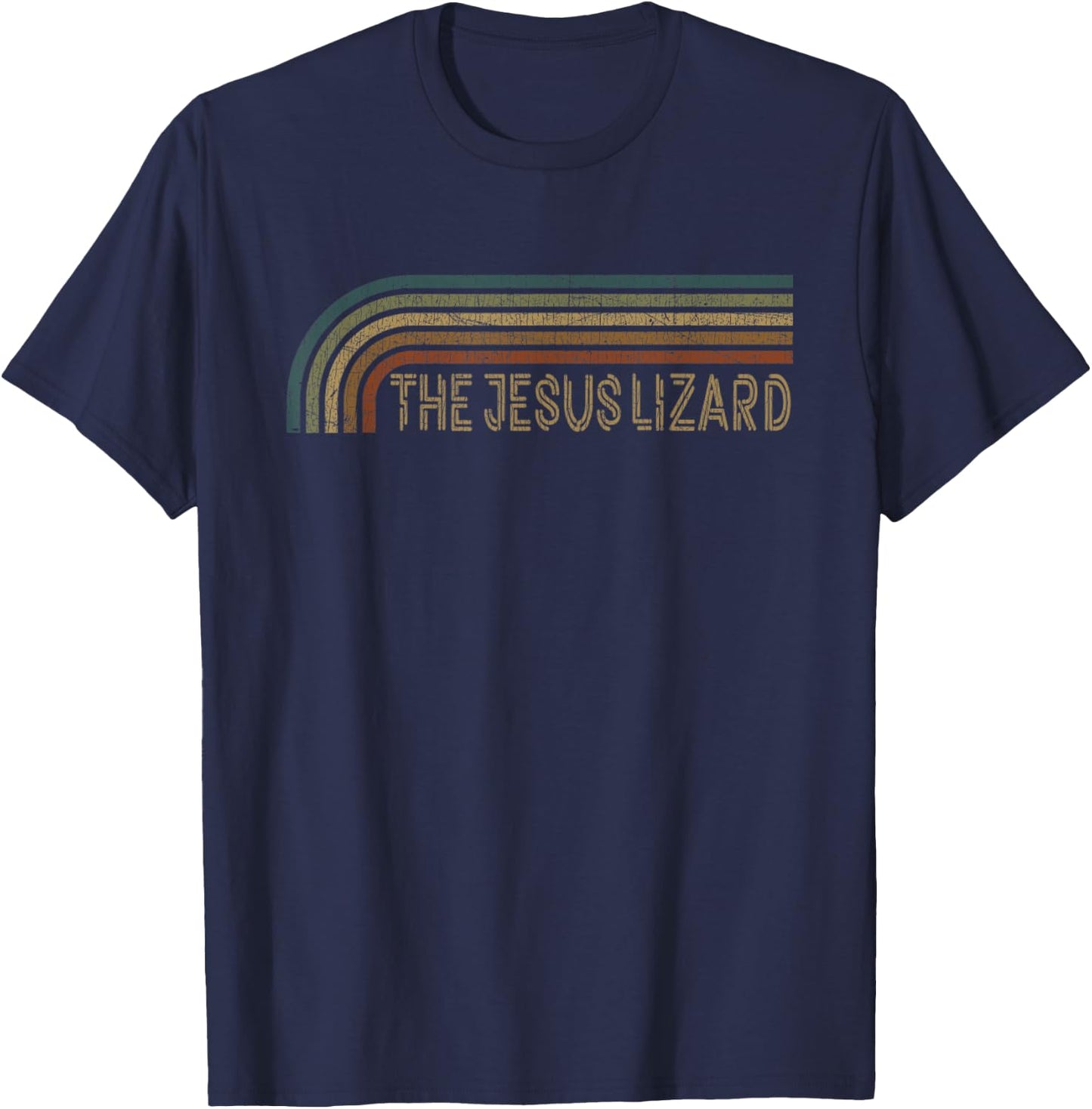 Vintage The Jesus Lizard Retro Stripes Musician T-Shirt - T-Shirt | Navy