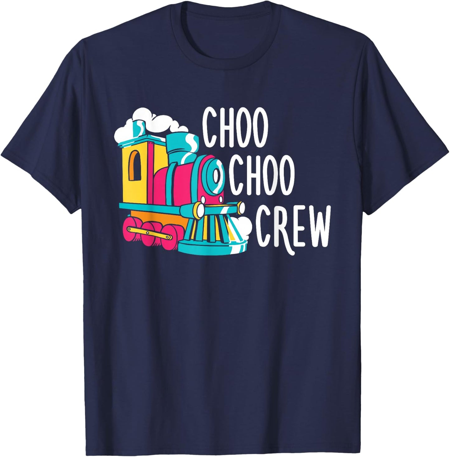 Choo Choo Crew Railway Train Birthday T-Shirt - T-Shirt | Navy