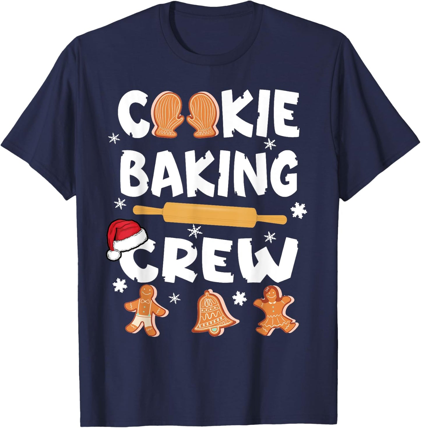Cookie Baking Crew Funny Christmas 2022 Gingerbread Kids T-Shirt - T-Shirt | Navy