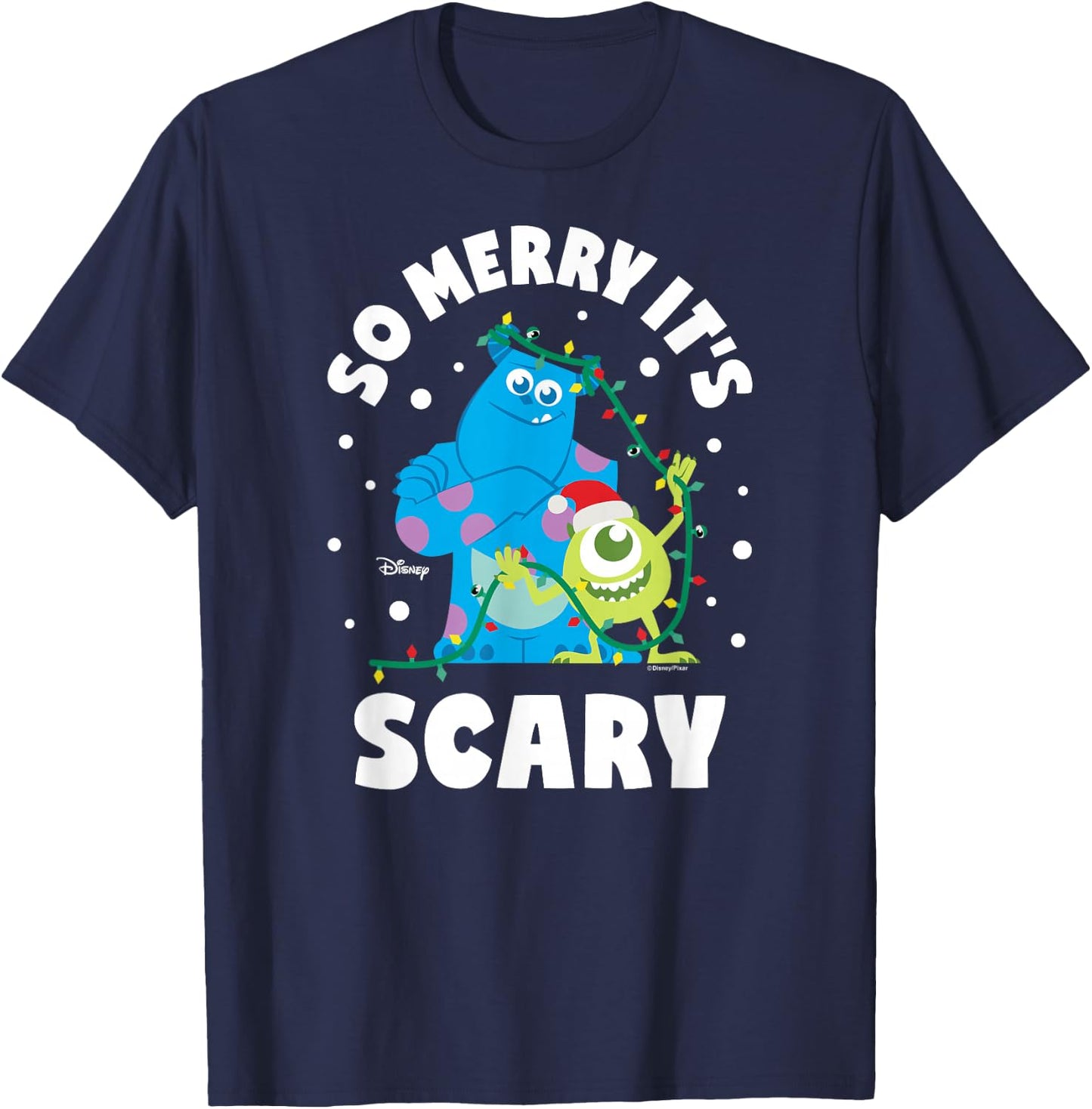 Monsters Inc - So Merry Its Scary T-Shirt - T-Shirt | Navy