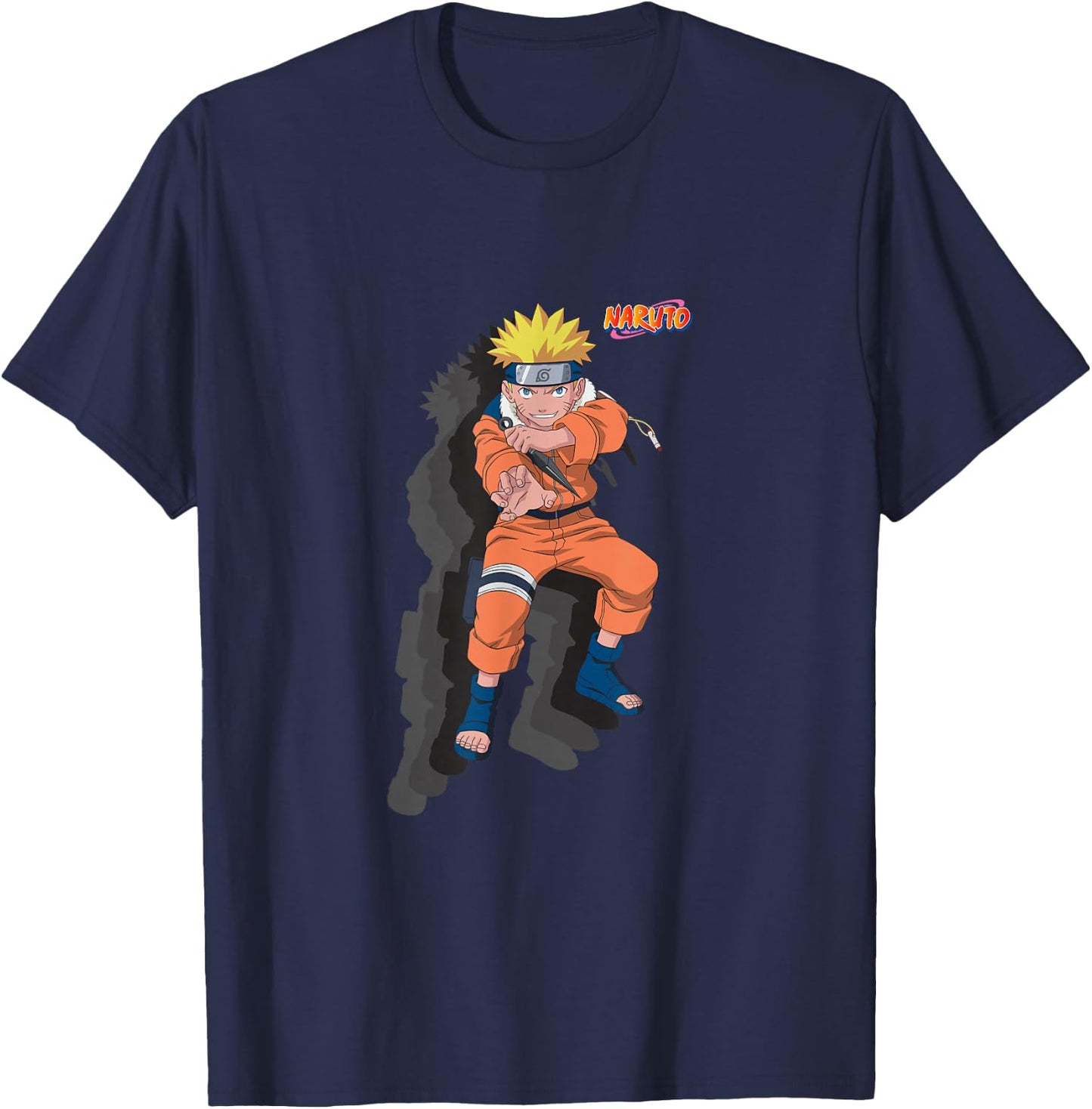 Naruto Classic Naruto with Shadows T-Shirt - T-Shirt | Navy