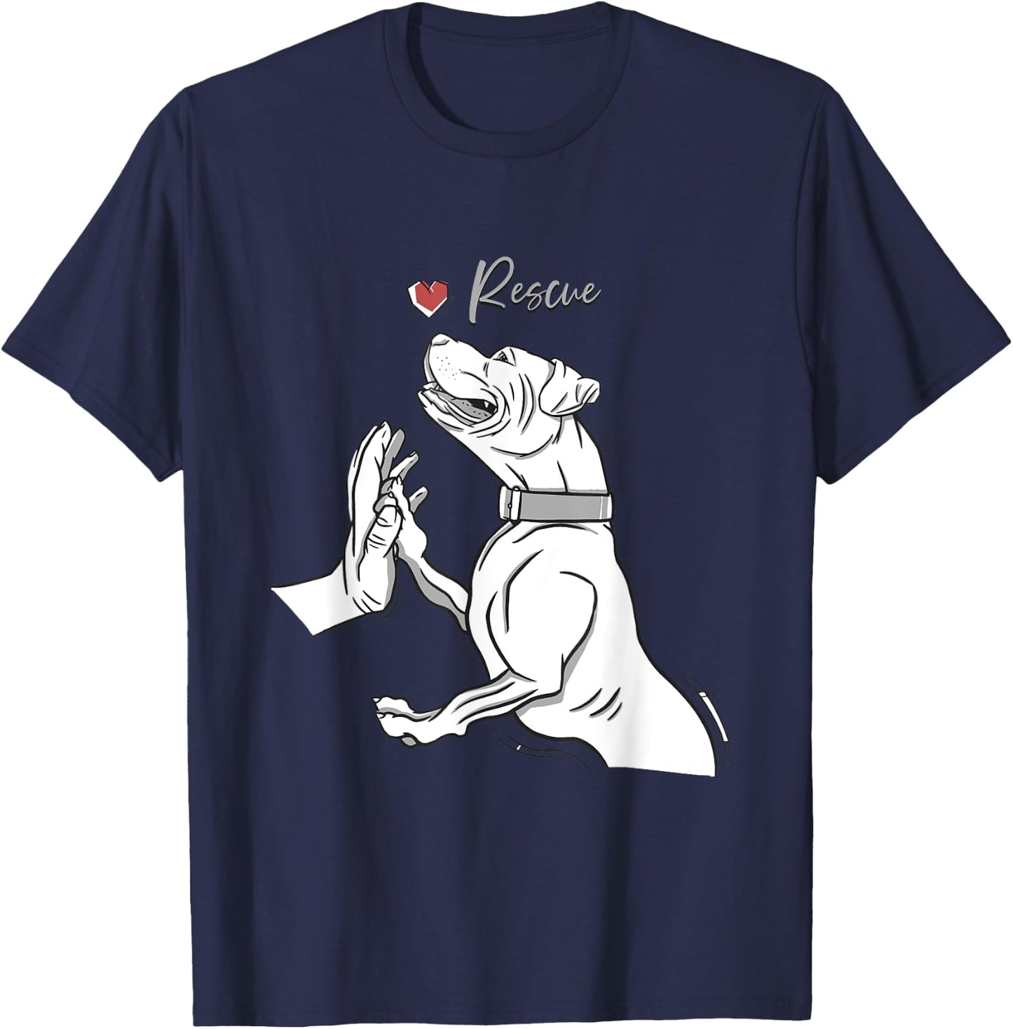 Rescue Pitbull Dogs Lover Animal Rescue T-Shirt - T-Shirt | Navy