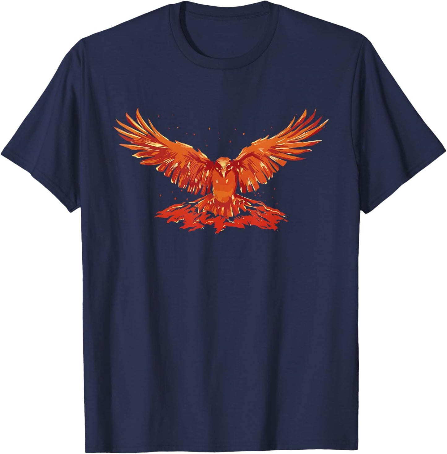 Flying Phoenix Bird Creature Mythological T-Shirt - T-Shirt | Navy