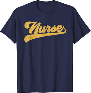 Nurse Cute Vintage Graphic Nursing T-Shirt - T-Shirt | Navy