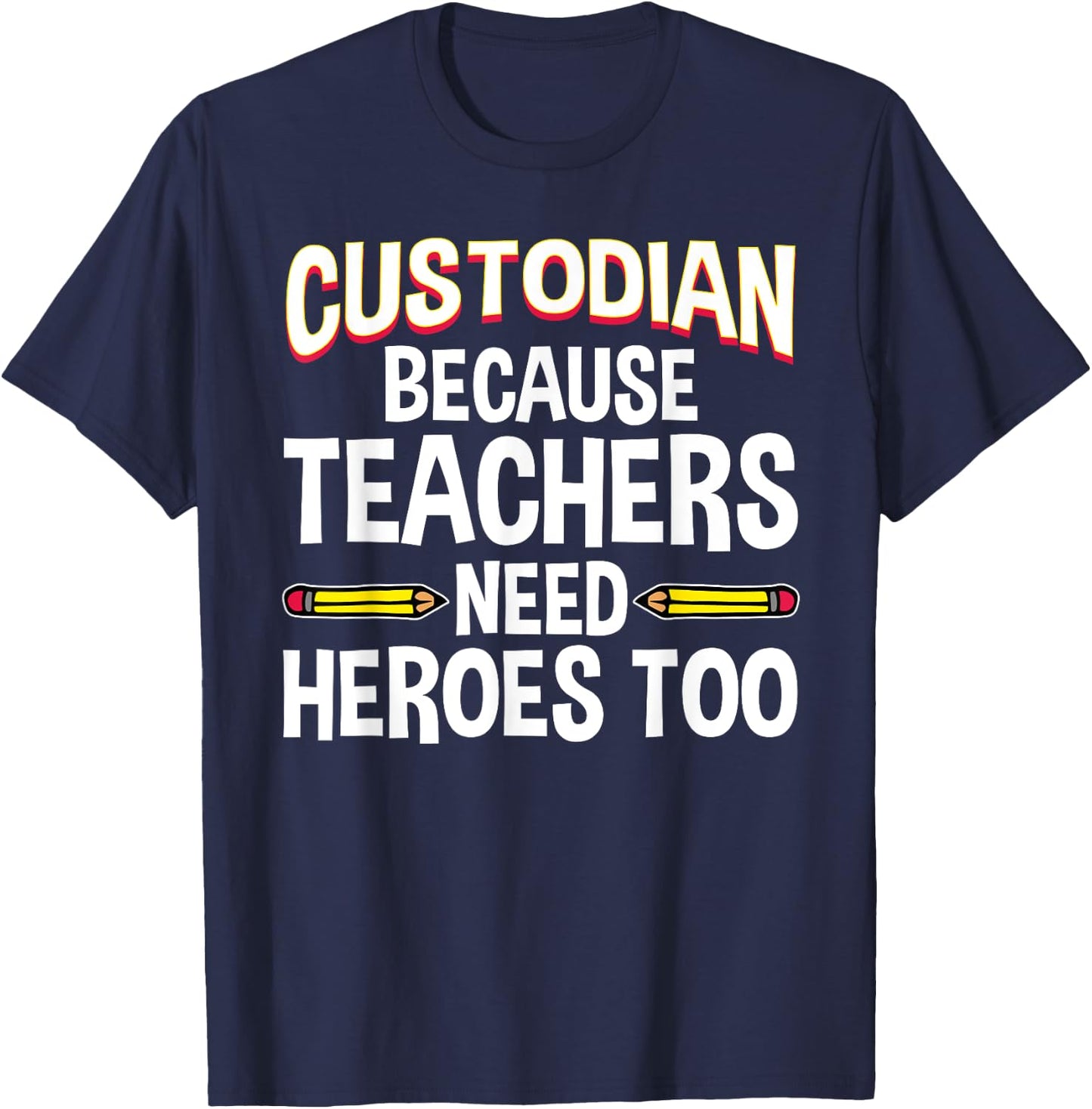 Funny School Custodian Design Women Janitor Quotes T-Shirt - T-Shirt | Navy