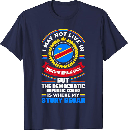 Congolese DR Congo Congolese Flag Quote T-Shirt - T-Shirt | Navy