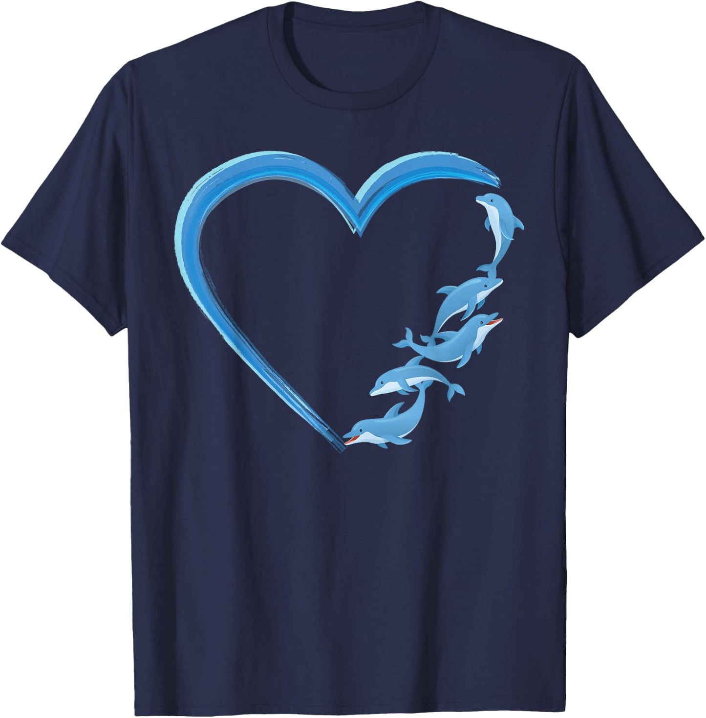Dolphin Heart T-Shirt - T-Shirt | Navy