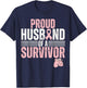 Proud Husband Of Survivor Breast Cancer Survivor Awareness T-Shirt - T-Shirt | Navy